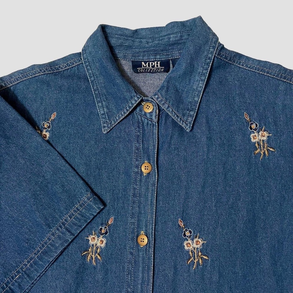 Embroidered Denim Shirt